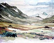 voetreis in lapland  aquarel 1962