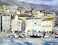 cinque terre italie   aquarel