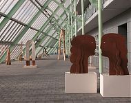 kunst in het atrium van 'crystalic'