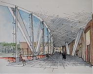 gaanderij langs de rechtszalen